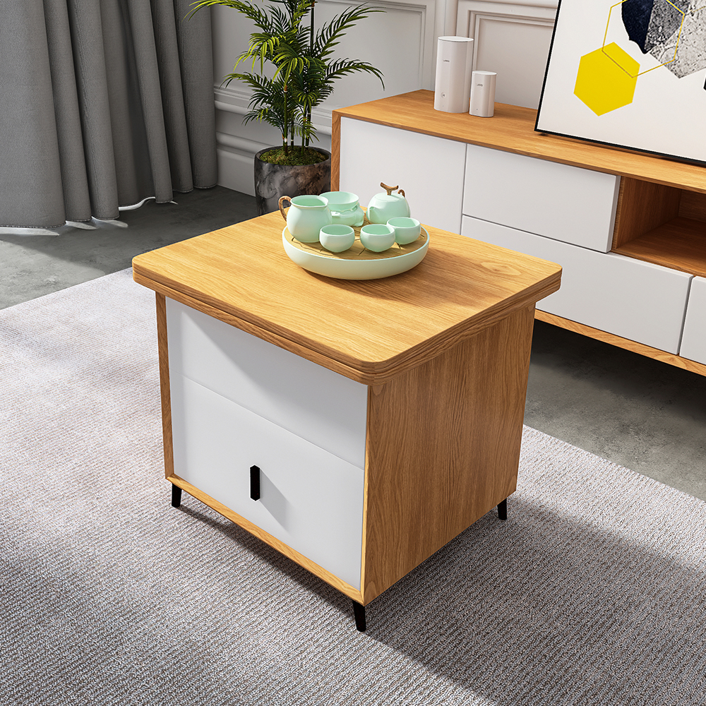 

Contemporary Extendable Multifunctional Coffee Table with Drawers