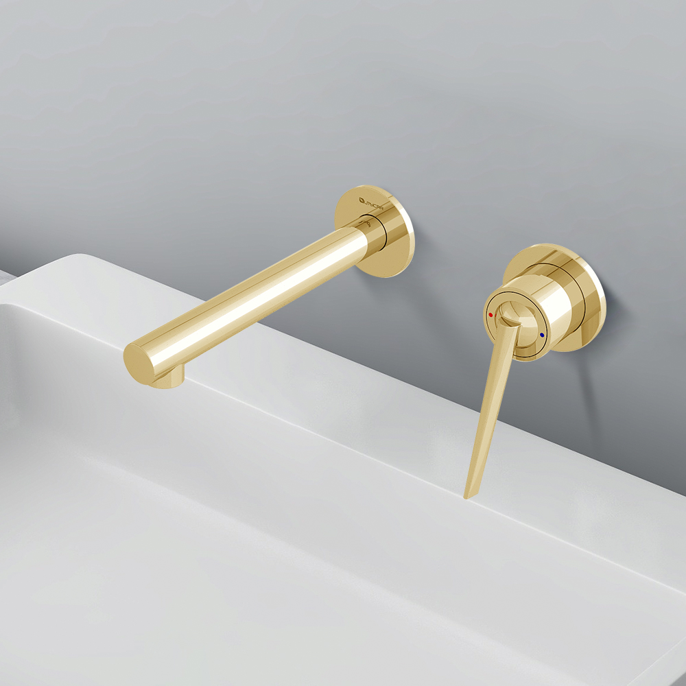 

Wall Mounted Bathroom Sink Faucet Solid Brass Single Handle