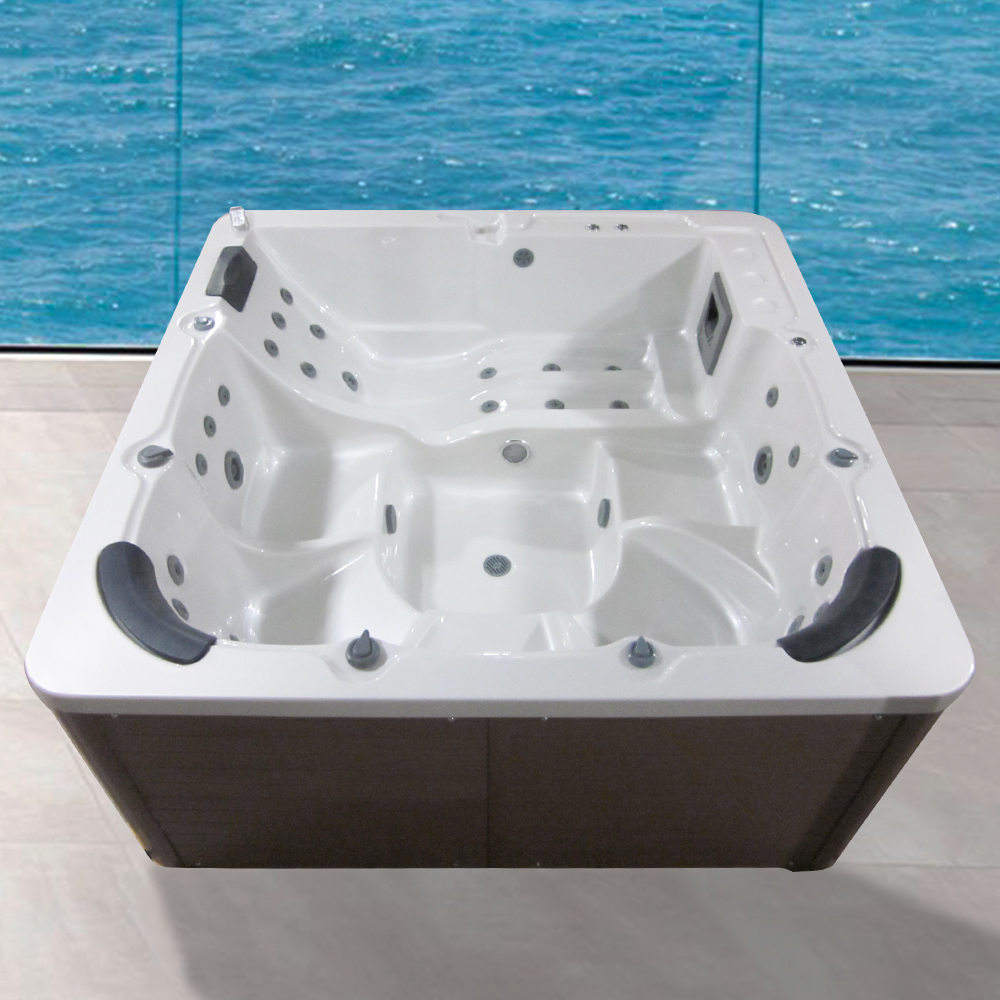 

84.6" Square Outdoor Acrylic Hot Tub 50-Jet Suitable for 6 Person