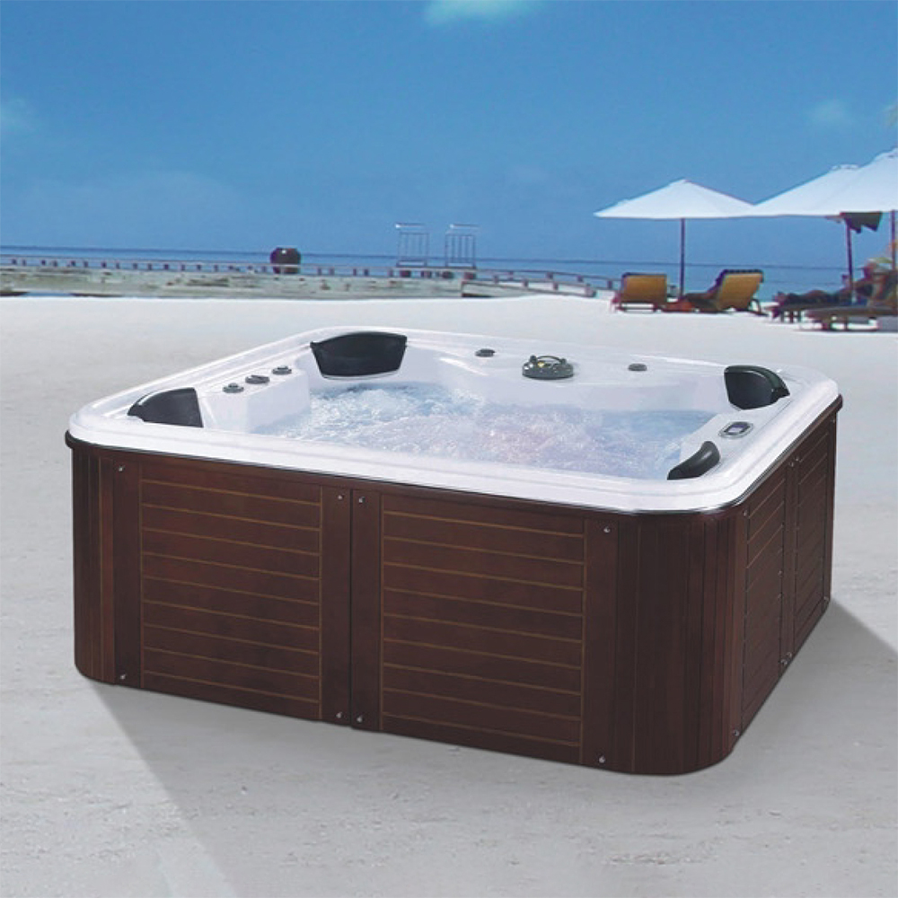 

82.7" Outdoor 4-Person 36-Jet Acrylic Rectangular Bathtub Waterfall