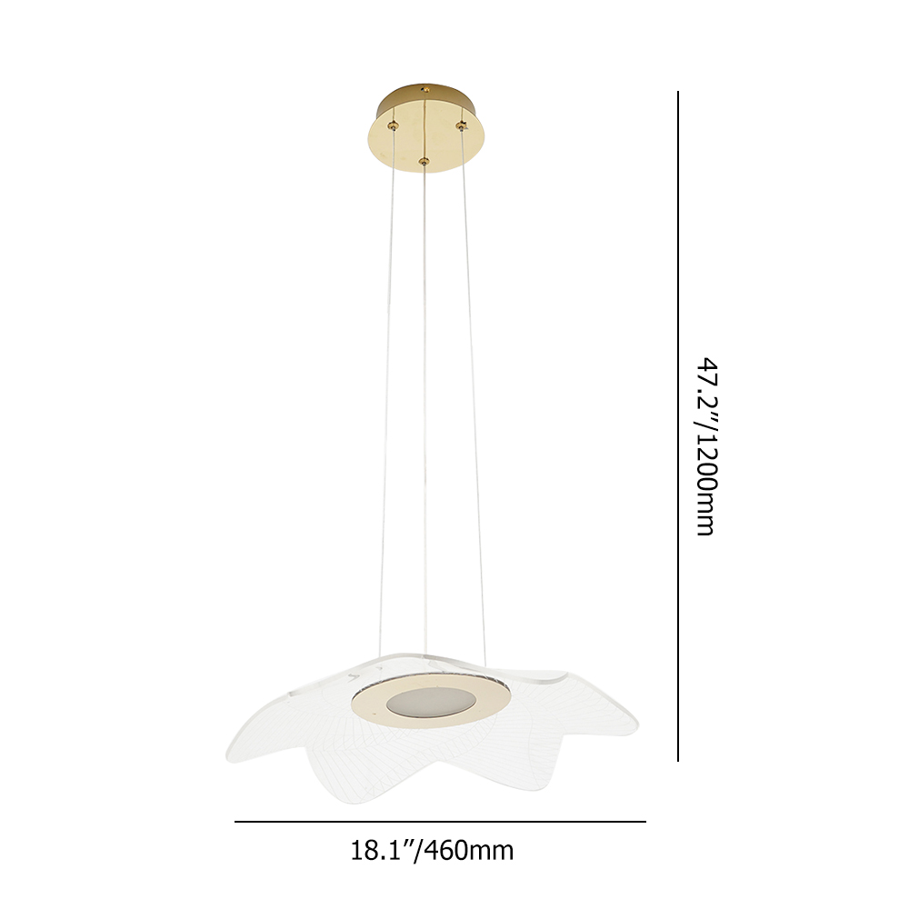Modern LED Acrylic Pendant Light Unique Floating