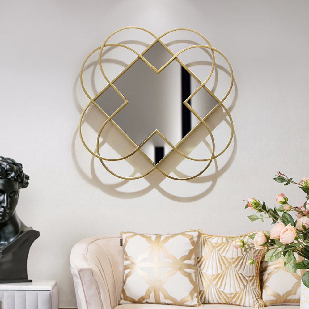 Luxury Geometric Four Leaf Clover Gold Metal Wall Decor