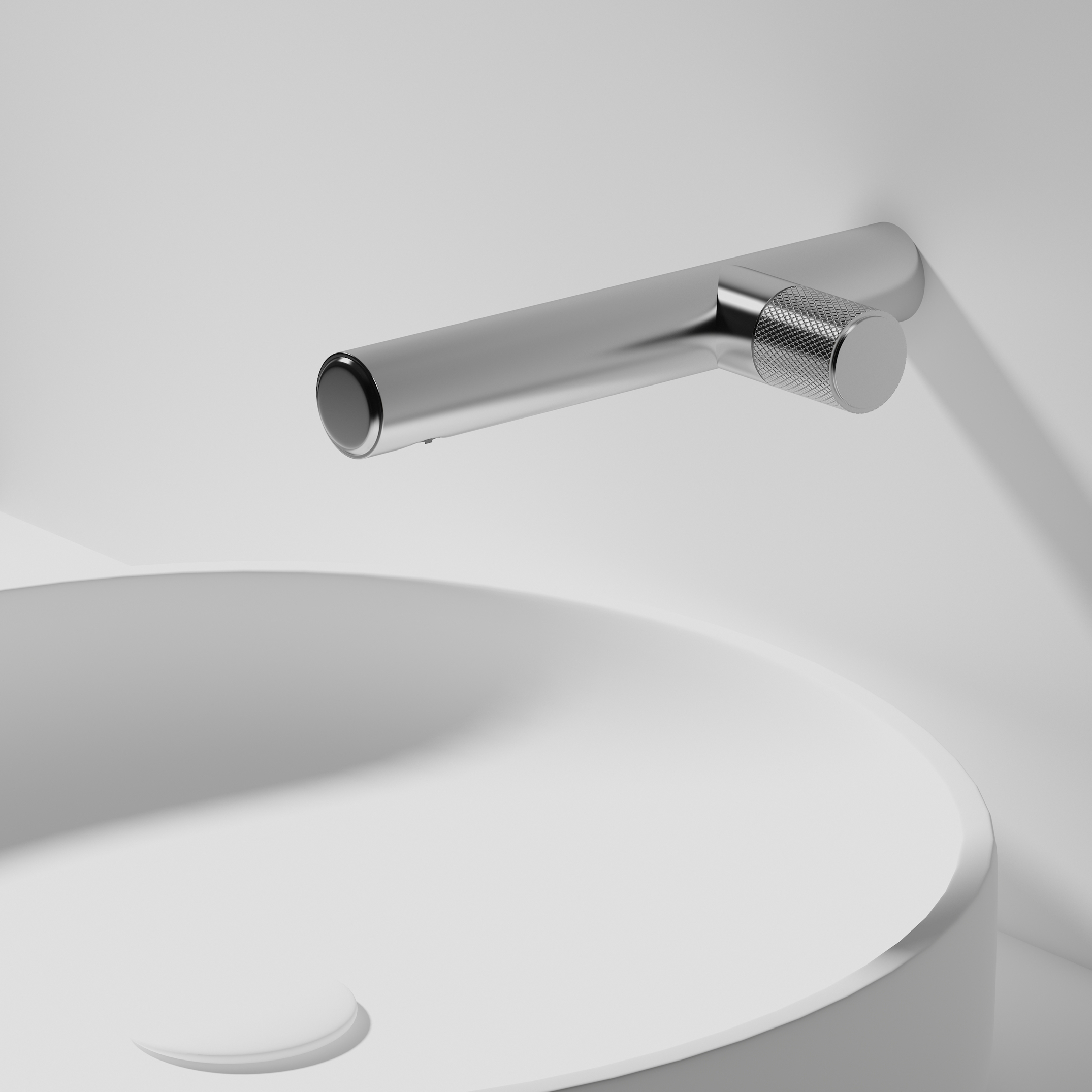 

Modern Wall-Mount Single Hole Bathroom Sink Faucet in Chrome