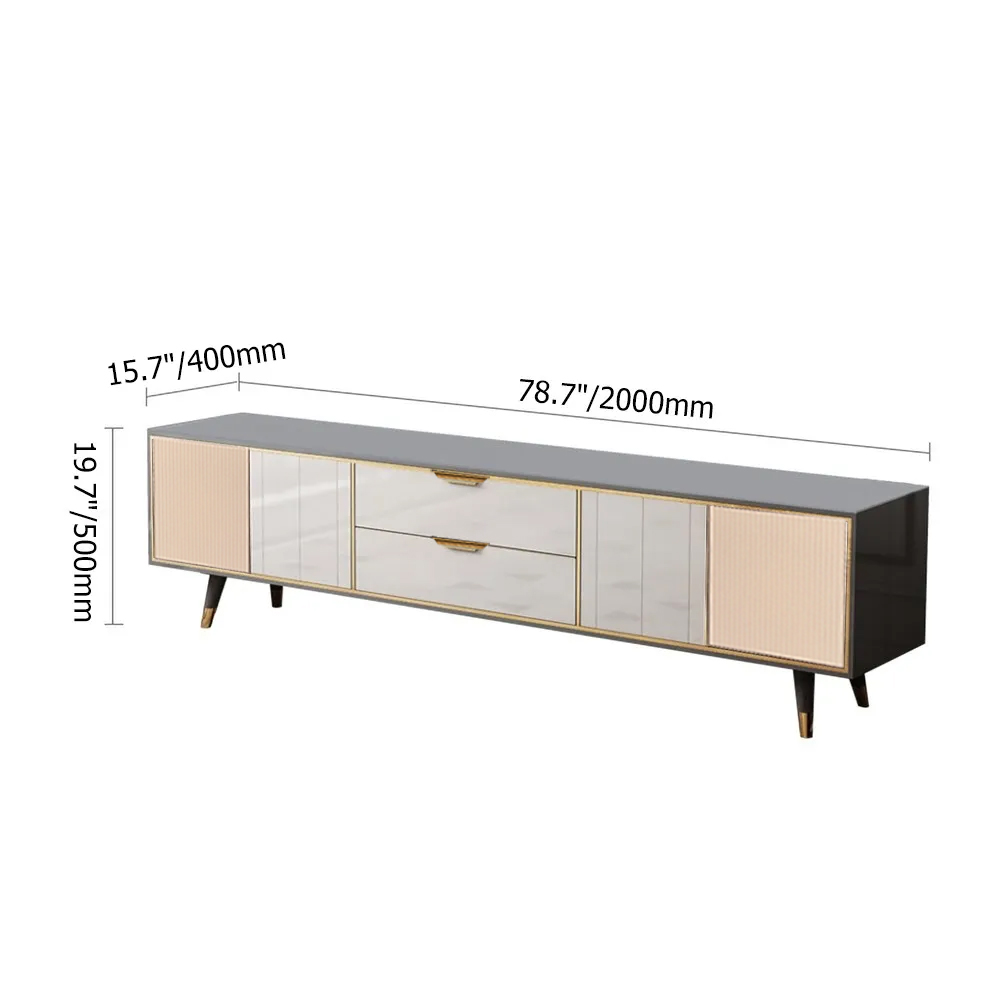 Modern 2000mm TV Stand TV Console with Drawers Line Media Console with Doors