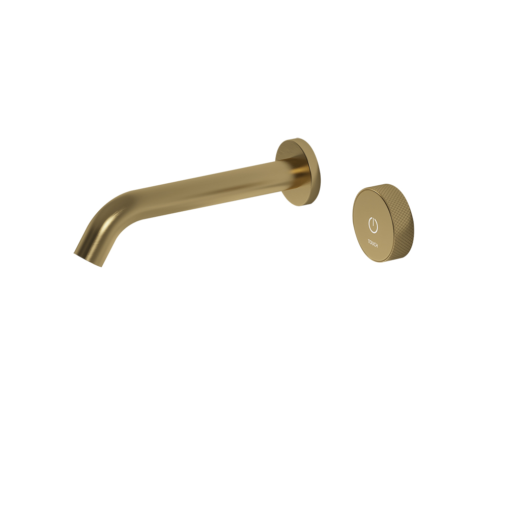 Wall-Mount 2 Holes Bathroom Mixer Tap in Brushed Gold