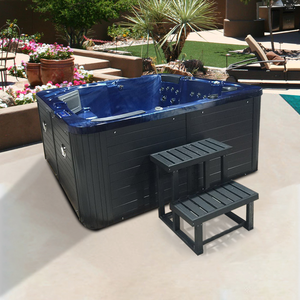 78.7" Square Outdoor Acrylic Hot Tub 49-Jet Suitable for 5 Person