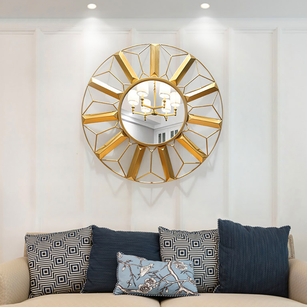 

Modern Gold Sun Metal Wall Mirror Wall Hanging Decor