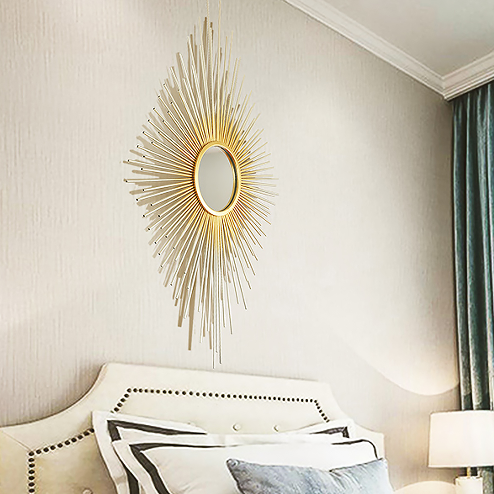Modern Luxury Gold Metal Wall Mirror Creative Home Decor