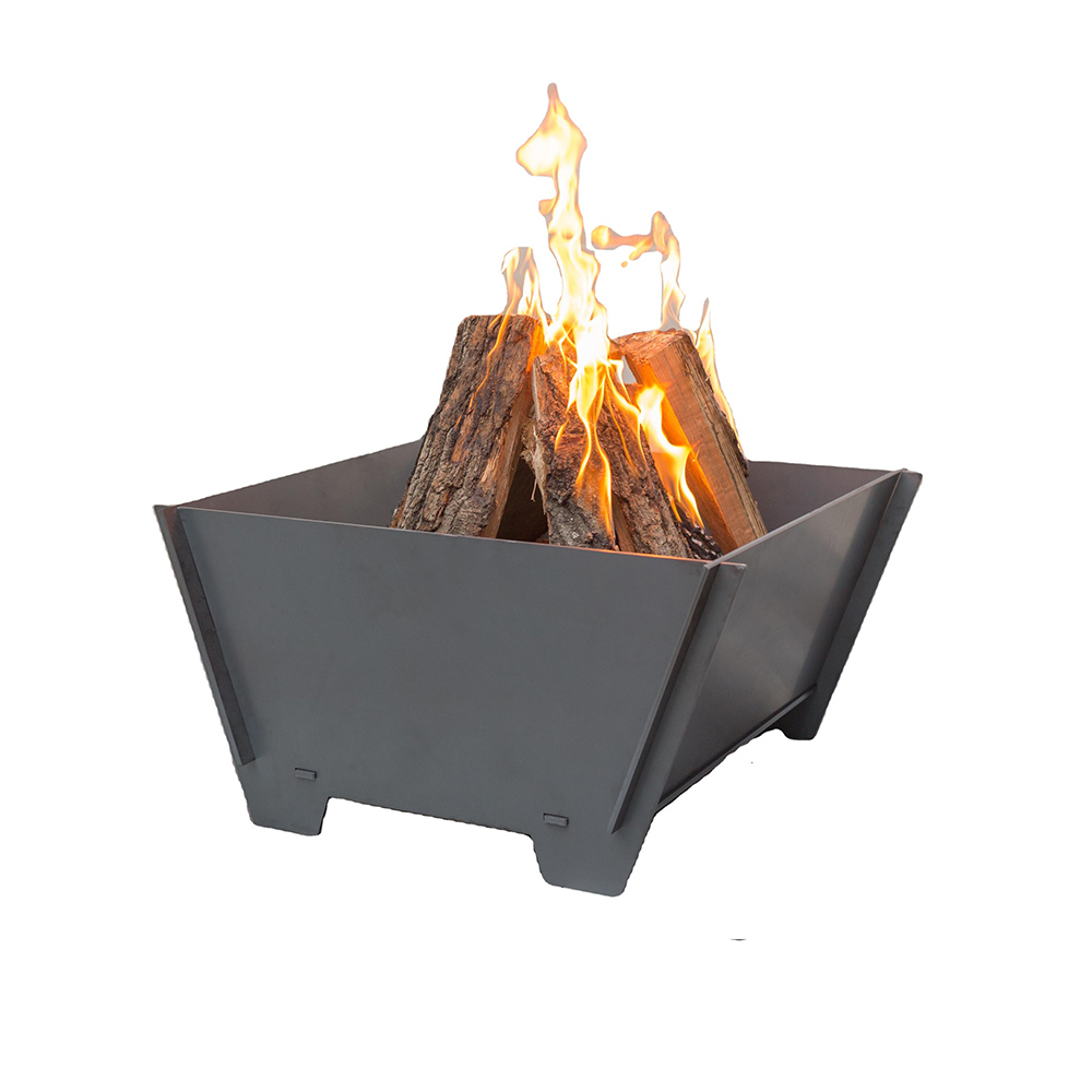 20" Outdoor Wood Burning Carbon Steel Backyard Fire Pit in Gray