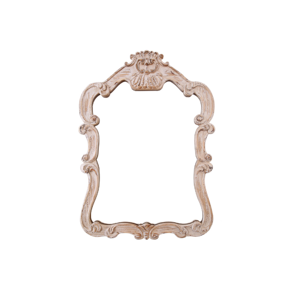 Vintage Carved Wall Mirror Home Art in Wood Frame