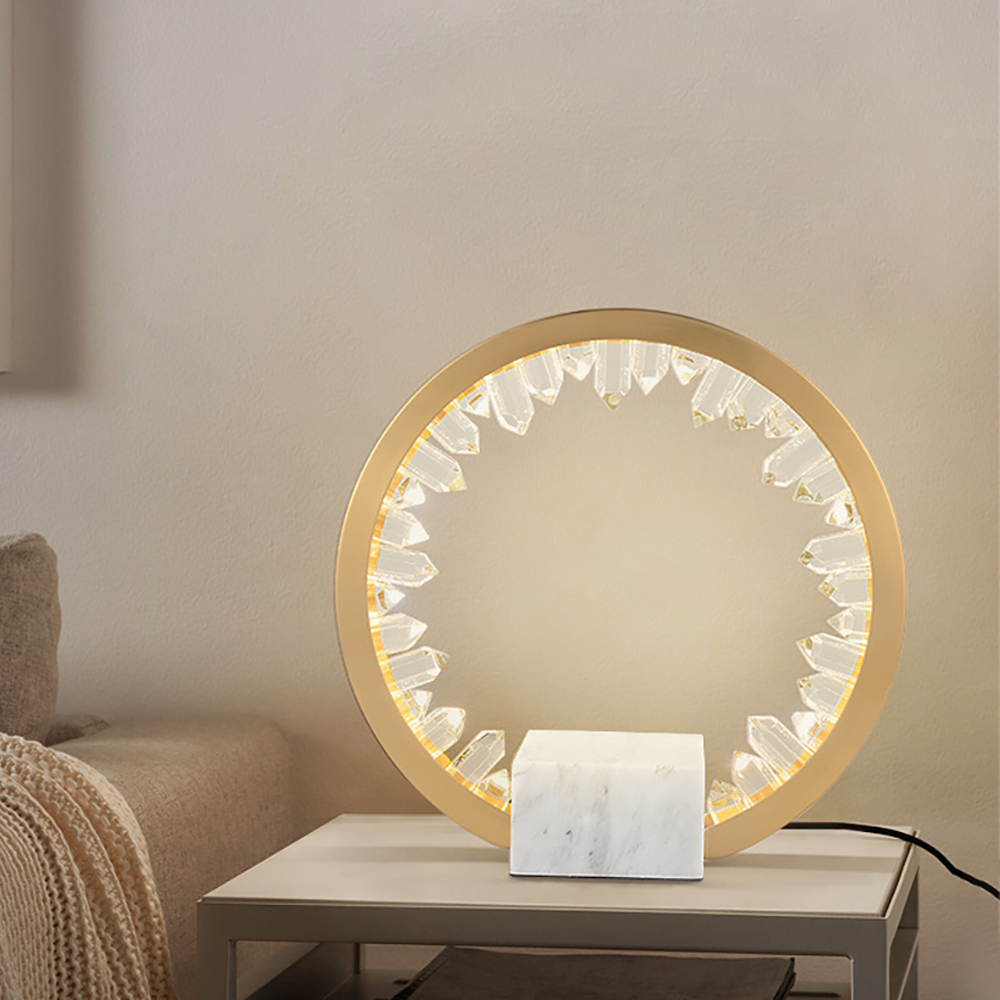 

Postmodern Circle Crystal Table Lamp in Gold with Built-in LED