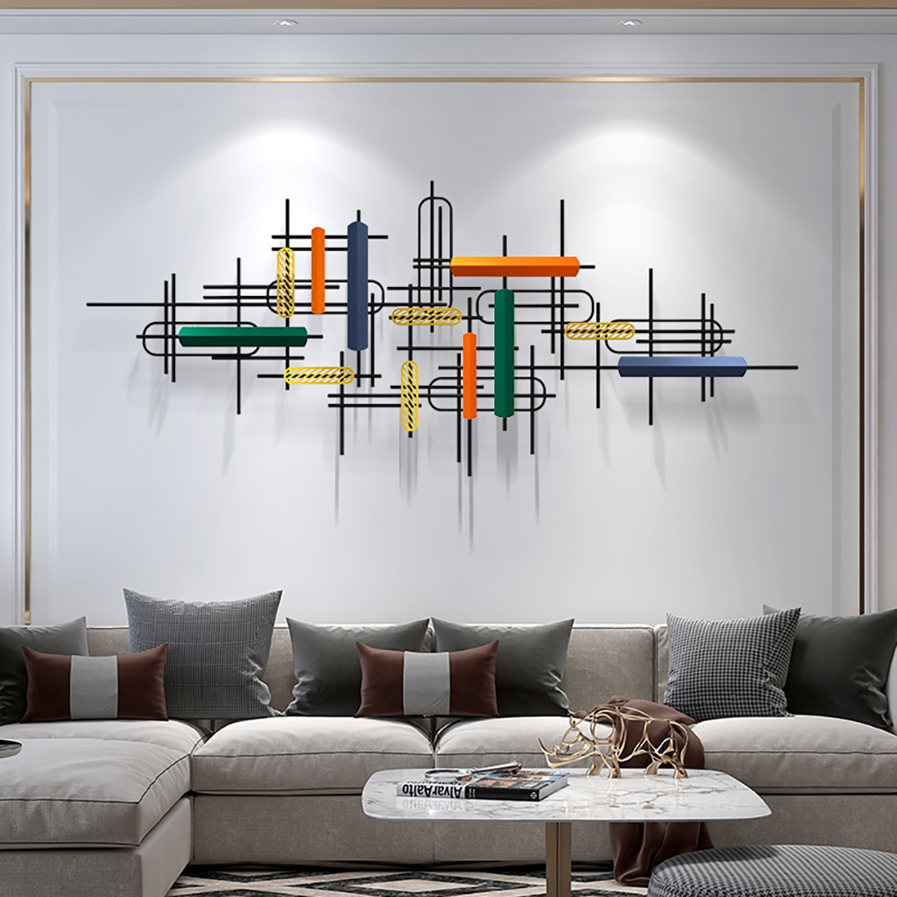 

Modern Abstract Metal Wall Decor with Geometirc Overlapping Design