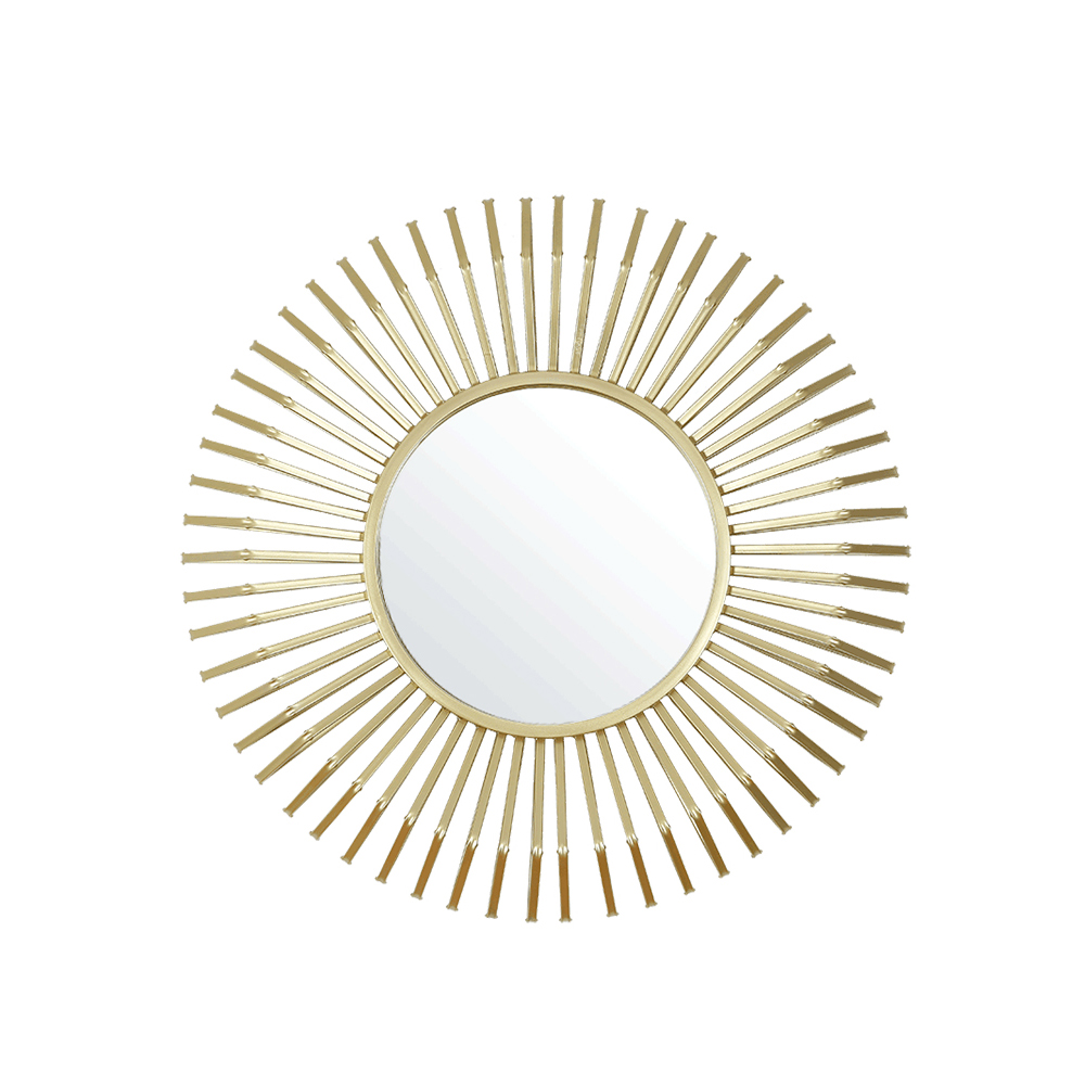 Modern Luxury Gold Sunburst Metal Wall Mirror Home Decor
