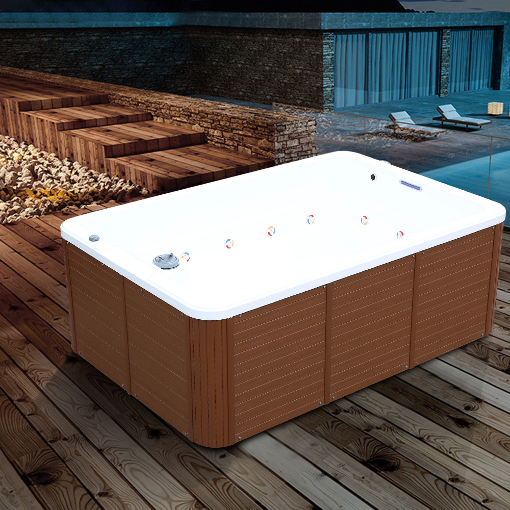 

118" Outdoor Spa 24-Jet Acrylic Hot Tub with Waterfall Up to 8-Person