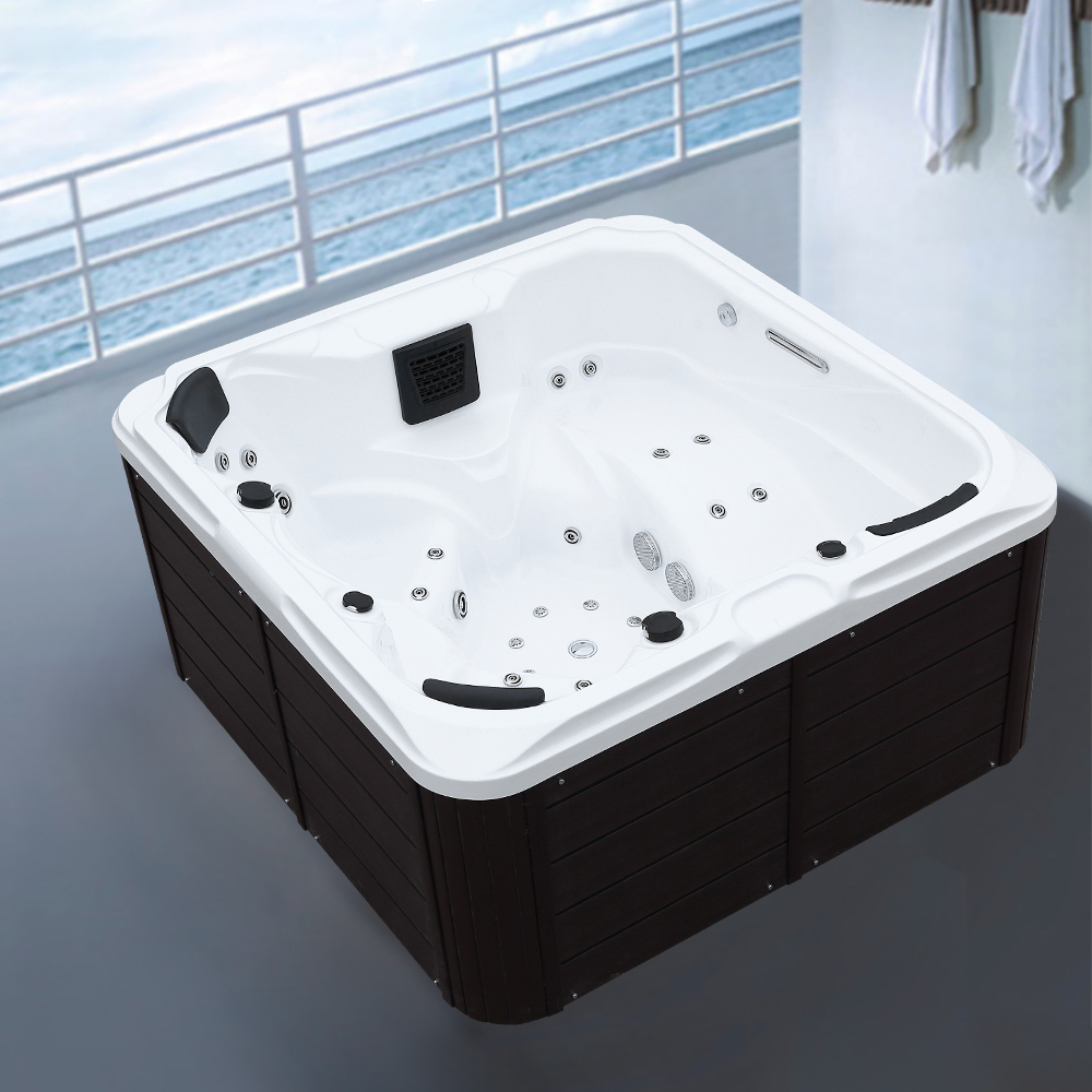 79" 46-Jet 5-Person Acrylic Outdoor Spa Massage Hot Tub with 4 Seats & 1 Lounger
