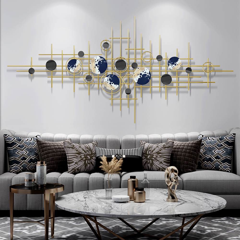 

3D Creative Rounds & Lines Metal Wall Decor Overlapping Geometric Art
