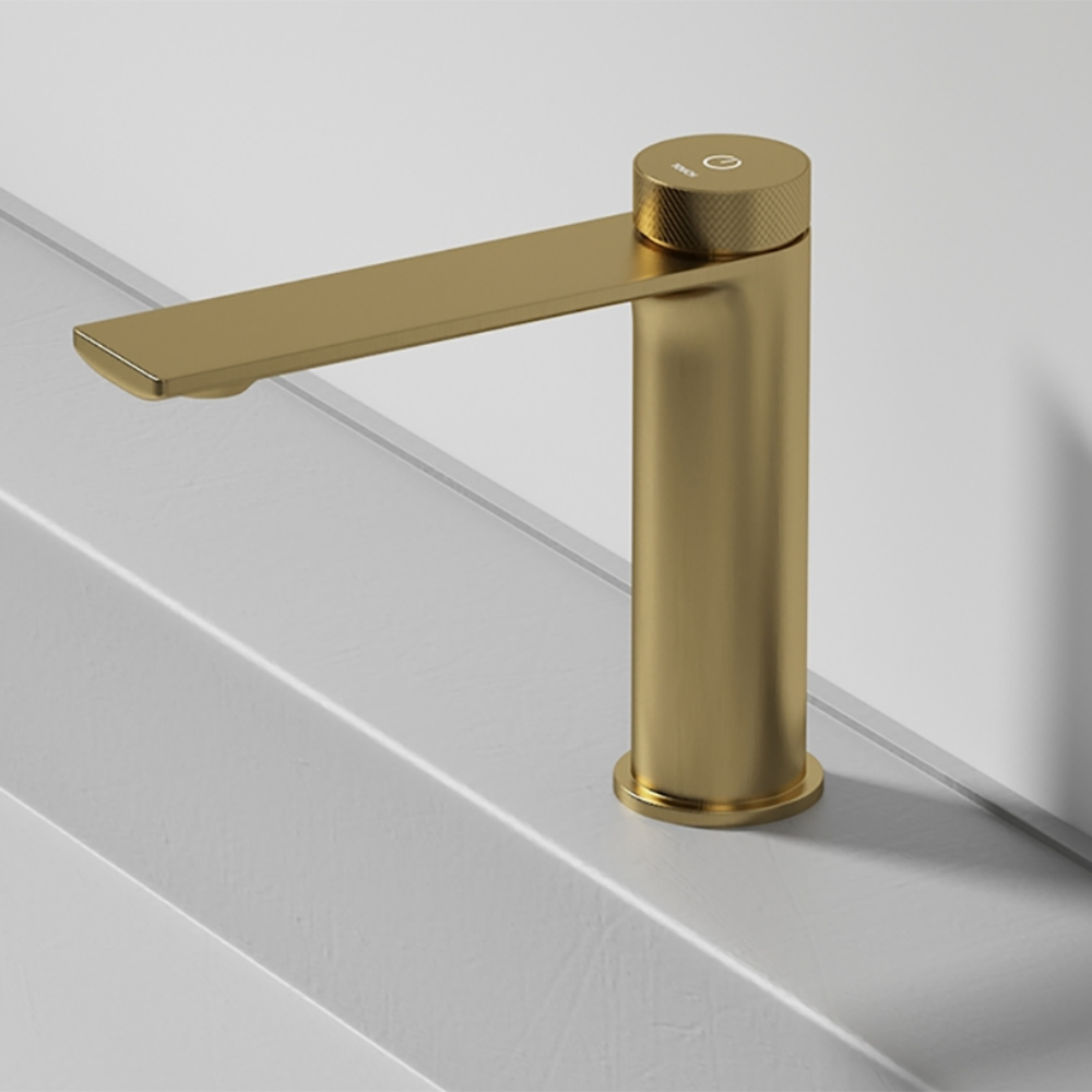 

Simple and Modern Design Single Hole Bathroom Sink Faucet in Brushed Gold