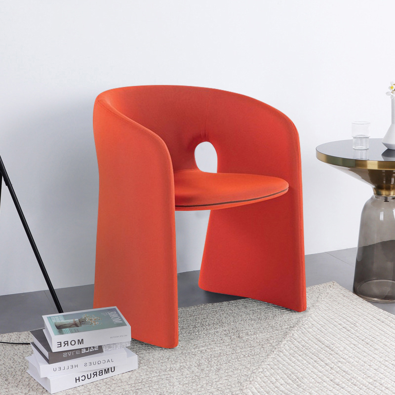 

Contemporary Orange Velvet-upholstered Accent Chair for Living Room