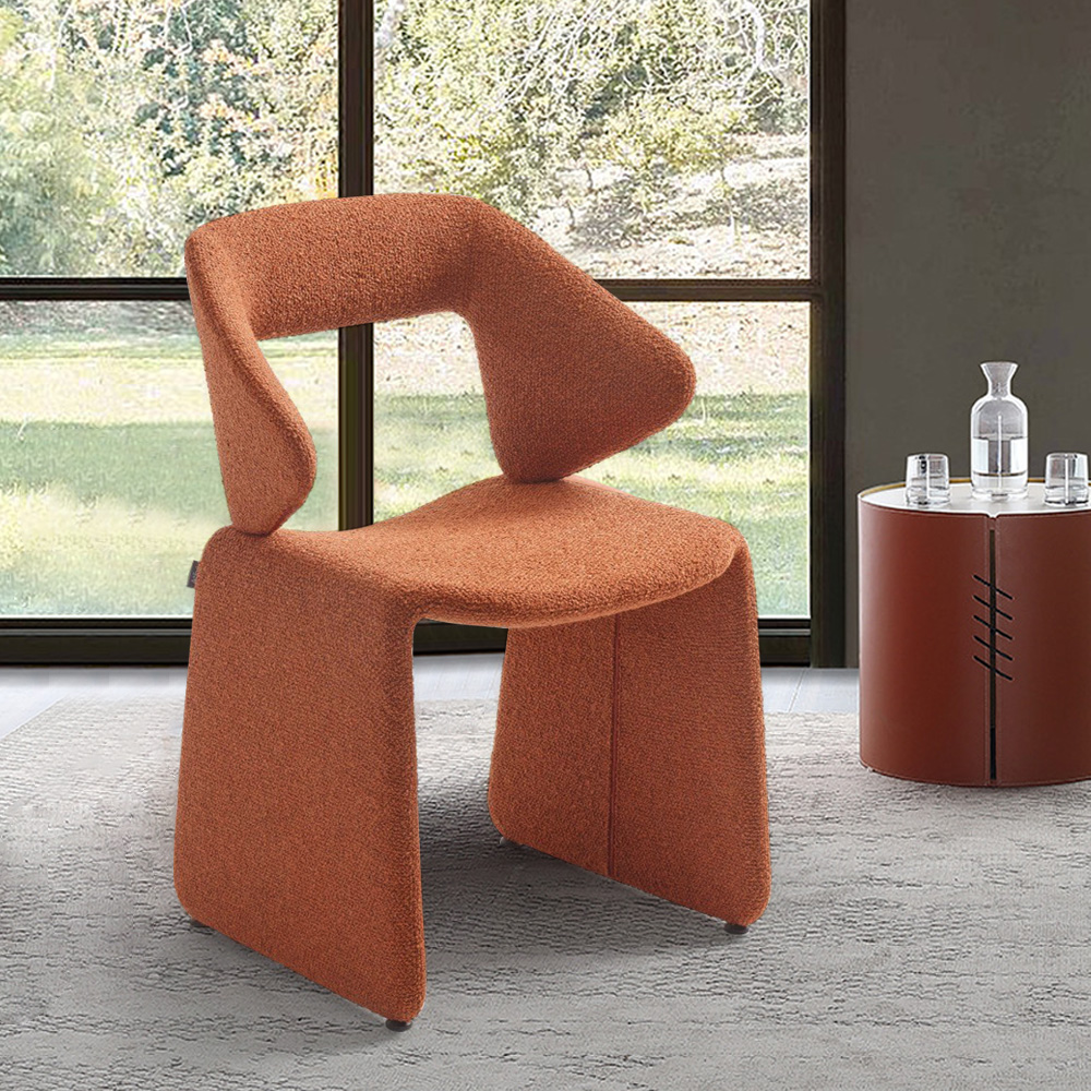 

Contemporary Orange Velvet-upholstered Accent Chair for Living Room