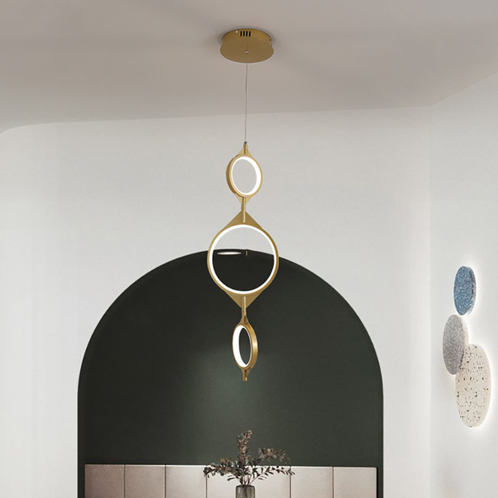 

Contemporary LED Kitchen Island Light Linear Pendant Light in Gold