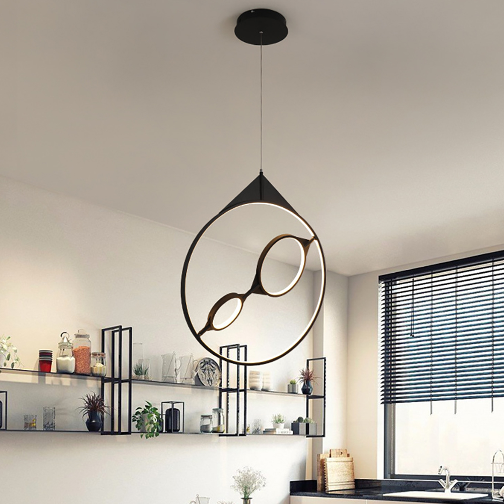 

Artistic Round LED Pendant Light in Geometric Design with Adjustable Cable