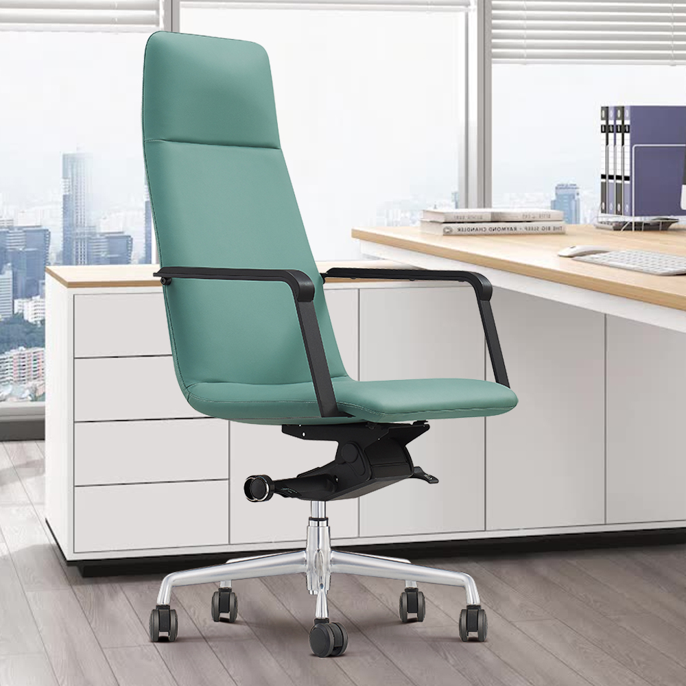 

Green Executive Office Chair with Adjustable Height Solid Back