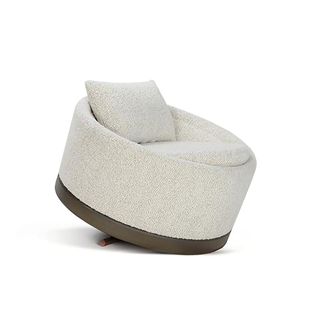 Modern Beige Linen Upholstered Accent Chair with Stainless Steel Legs