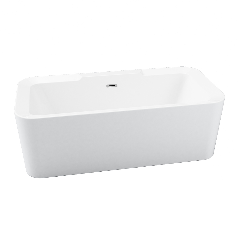MicroSilk Acrylic Rectangular Bathtub in Glossy White-Homary