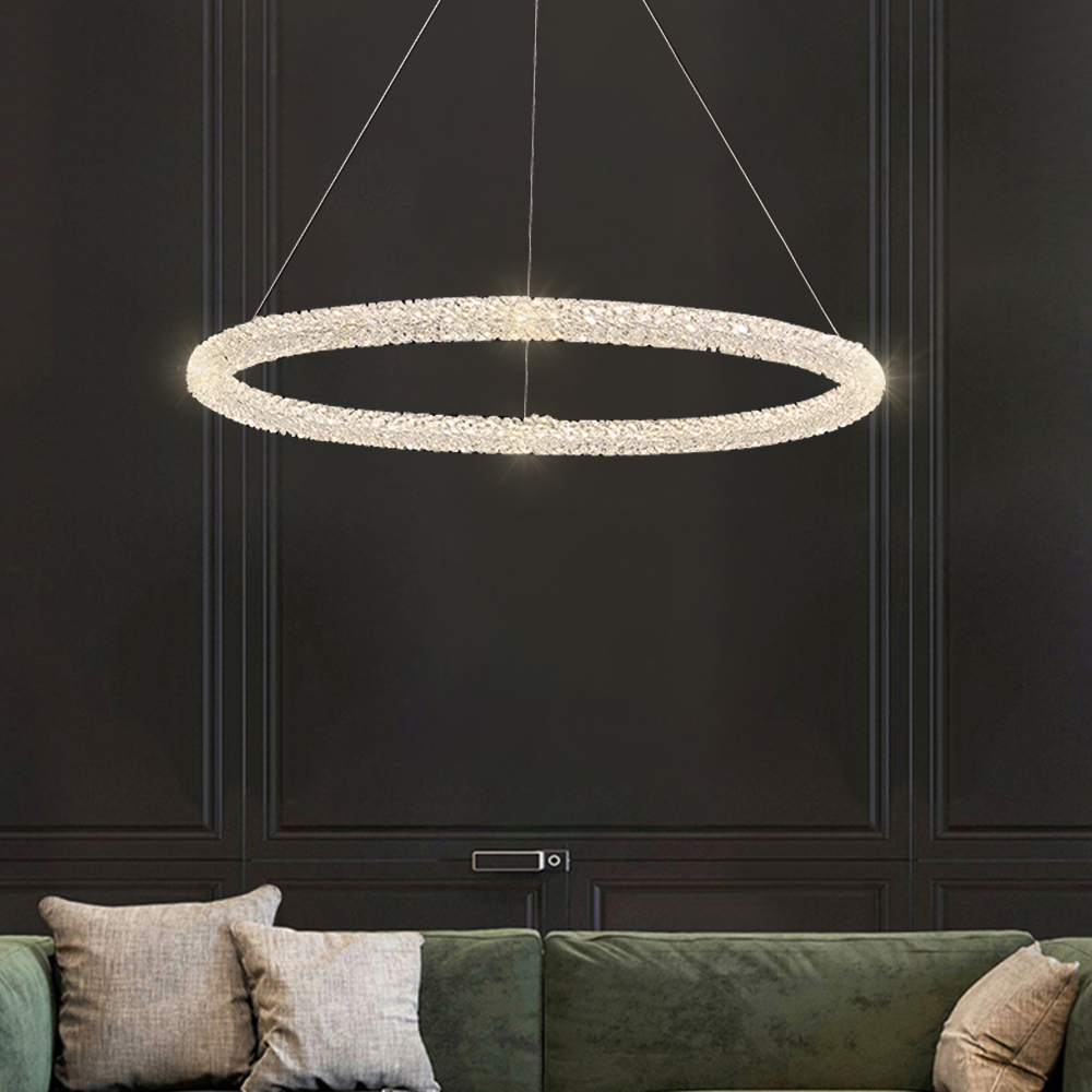

Postmodern Circle Crystal LED Pendant Light with Adjustable Cables