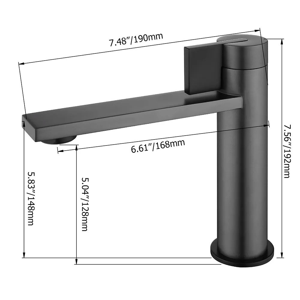 Black Monobloc Bathroom Basin Tap Solid Brass Bathroom Remodel
