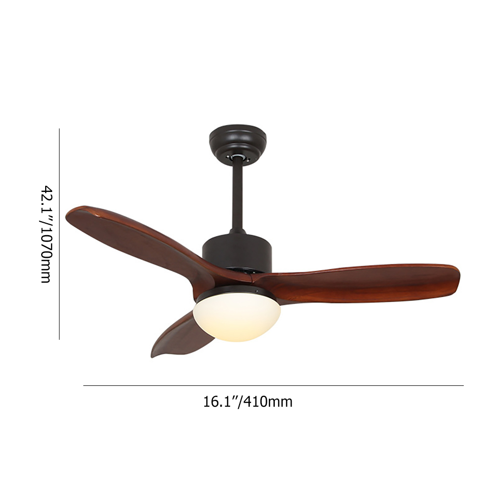 42" 3-Blade Ceiling Fan and Light Kit Included Solid Wood Blades & Remote