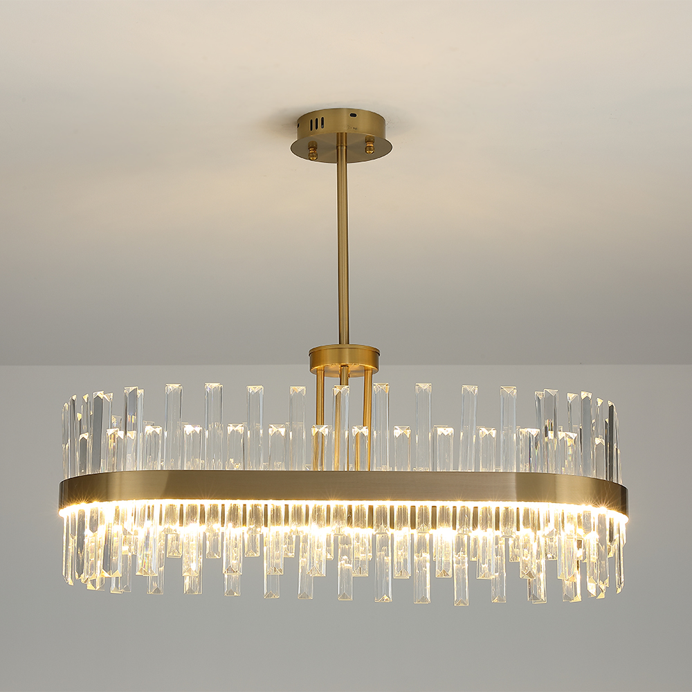 Modernes, kristallgestreiftes Kücheninsel-Licht mit ovalem Rahmen aus