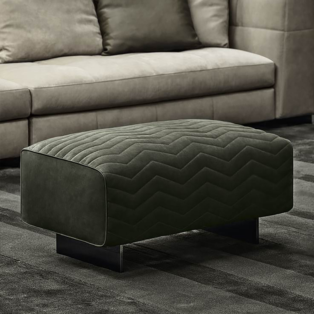 

43" Modern Green Leath-Aire Ottoman Footstool