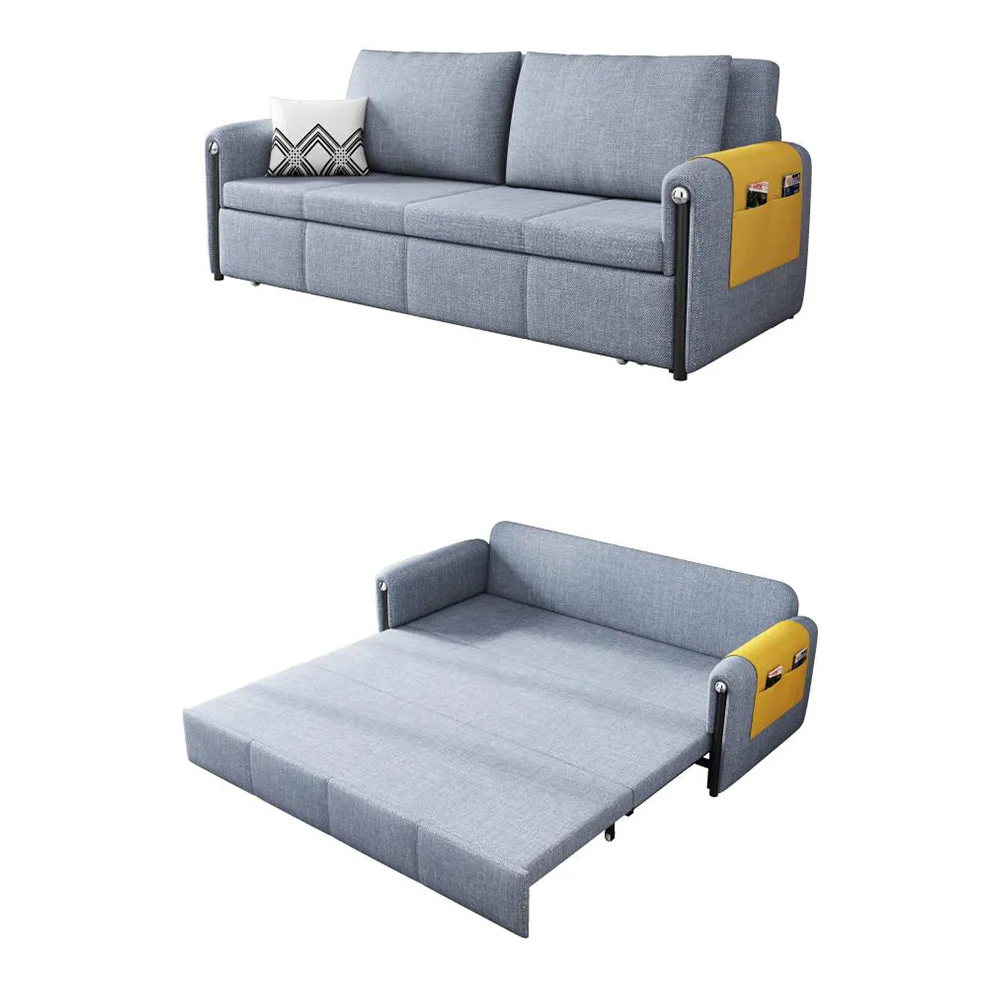 Modernes Sofa aus Baumwolle und Leinen, Schlafsofa, umwandelbar