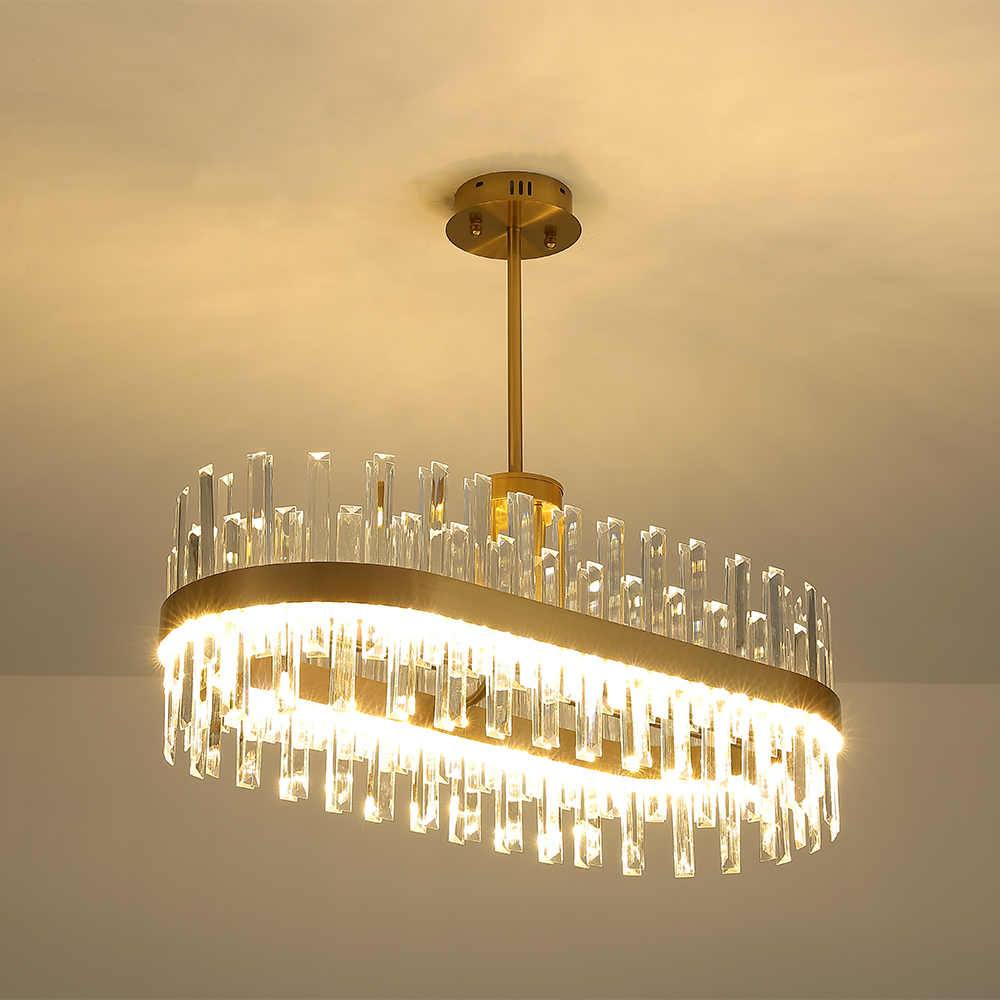 Modernes, kristallgestreiftes Kücheninsel-Licht mit ovalem Rahmen aus