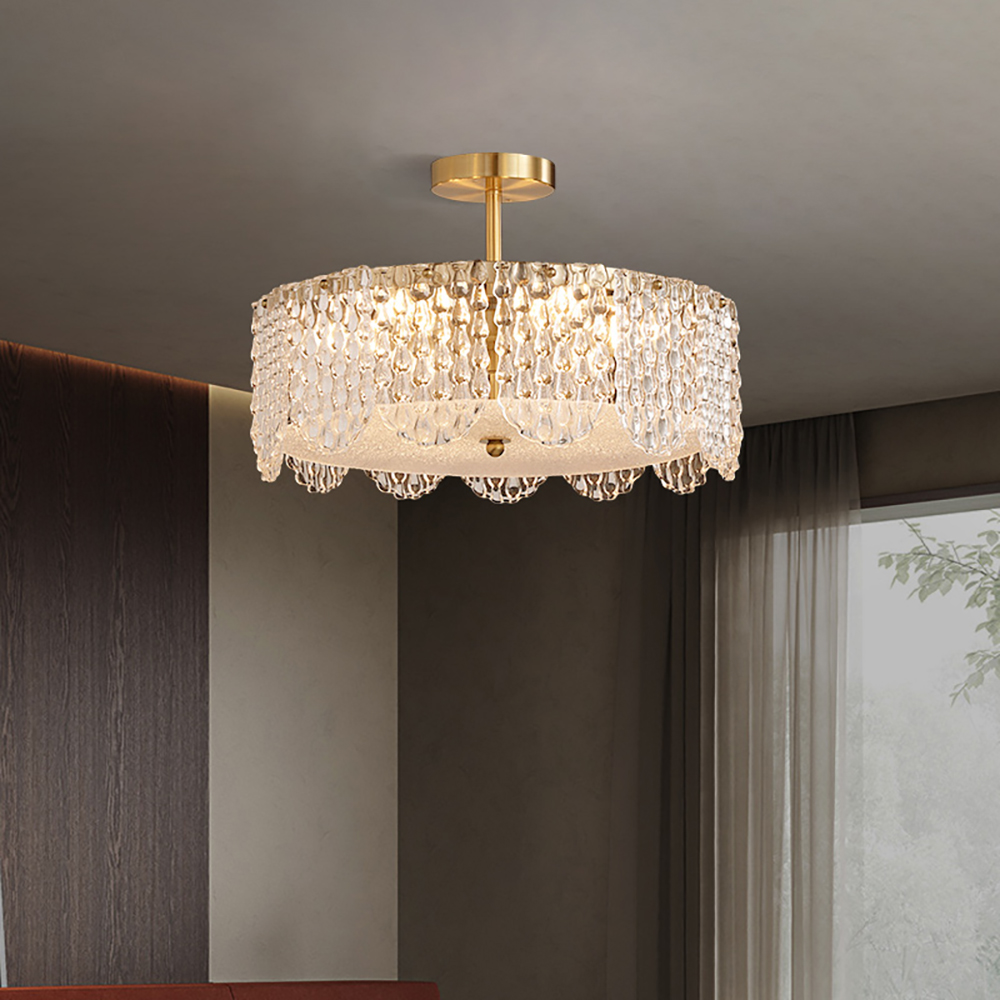 

Contemporary & Chic with 6-Light Chandelier Round Glass