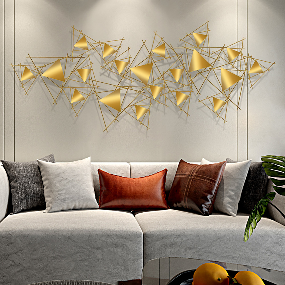 

Luxury Triangle Metal Wall Decor Overlapping Geometric Home Art