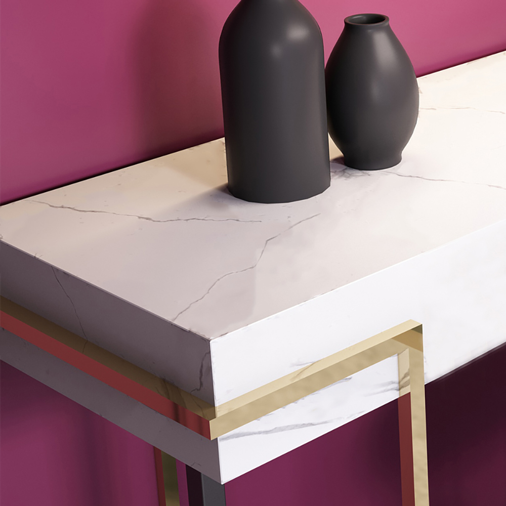 

Nordic White Stone Top Makeup Vanity Set with Drawer & Stool Included