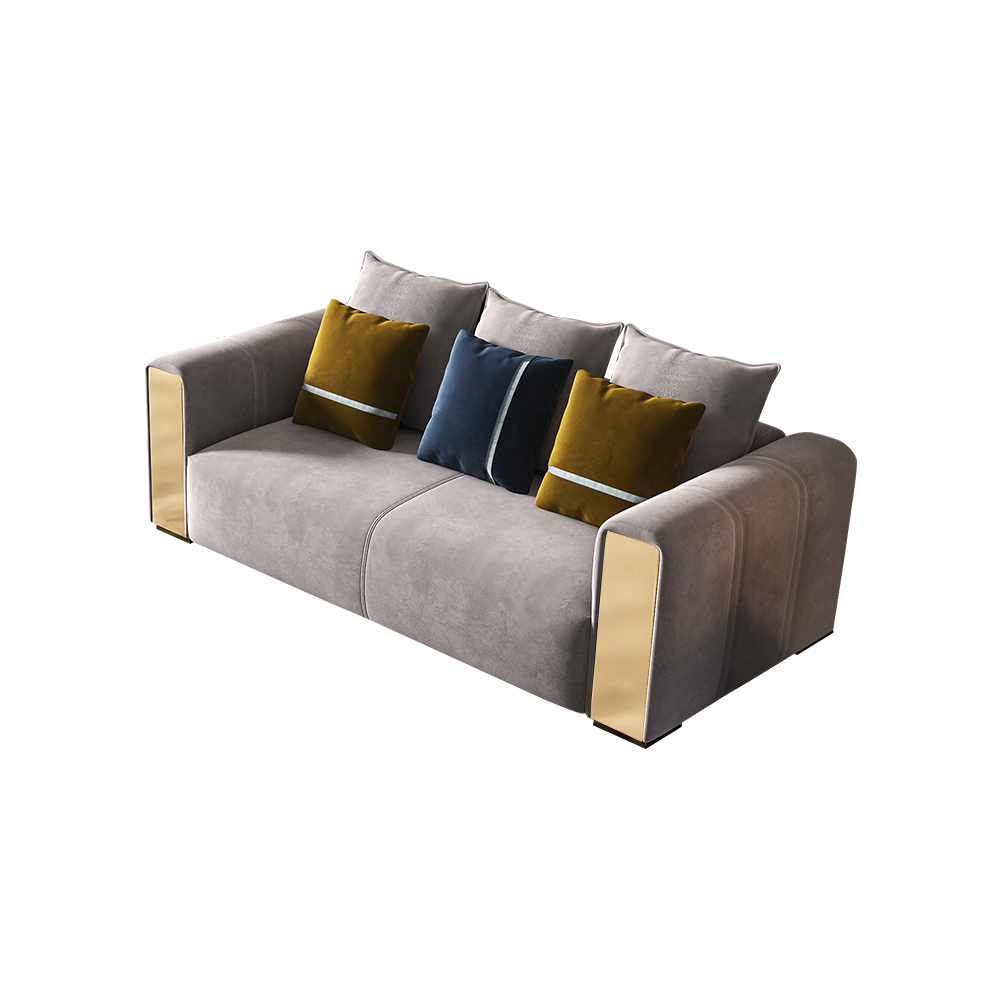 3-Piece Gray Luxury Upholstered Chesterfield Sofa Living Room Set