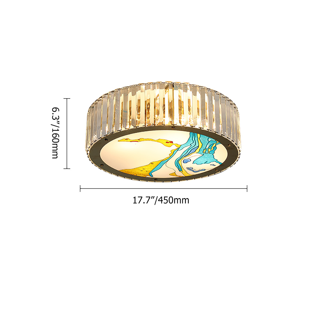 

Oriental 6-Light Enamel Flush Mount Ceiling Light