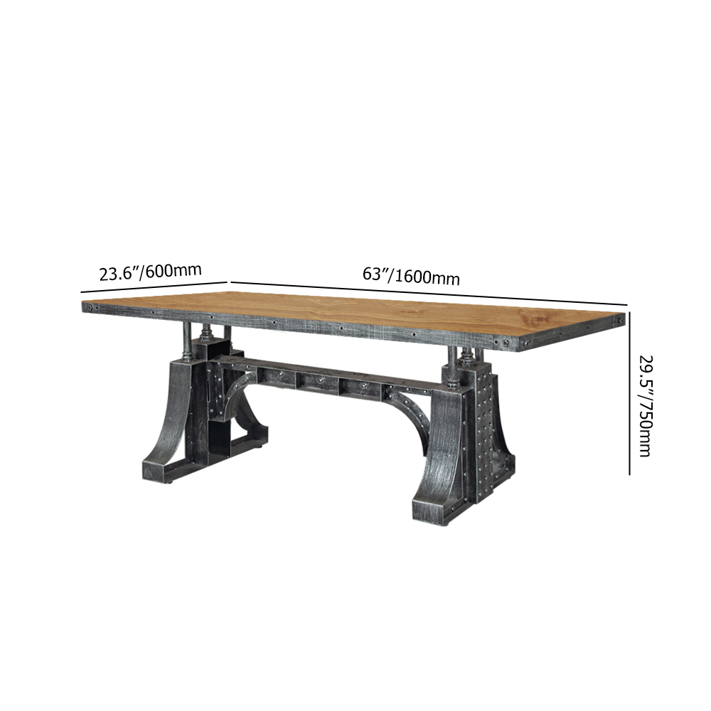 Escritorio ejecutivo de escritorio de oficina industrial de 1600 mm con base de puente superior de madera maciza