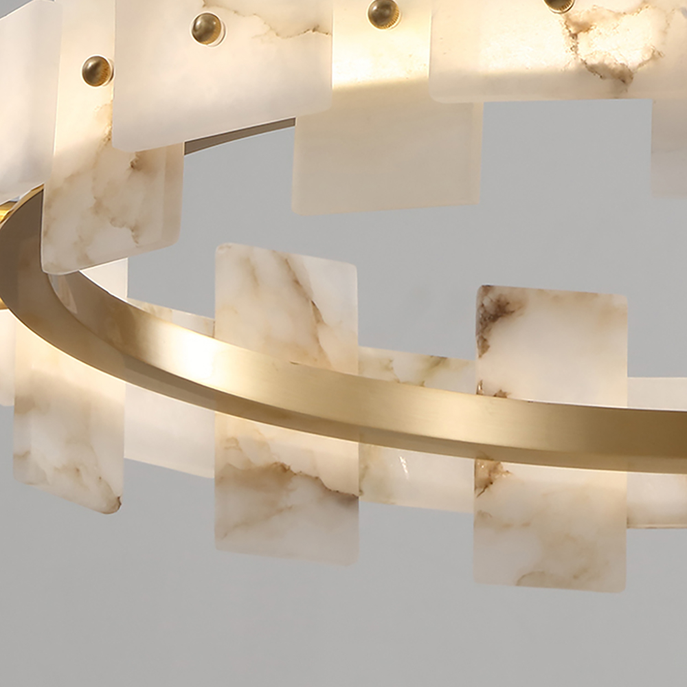 

Postmodern Wheel Resin LED Chandelier in Gold for Living Room