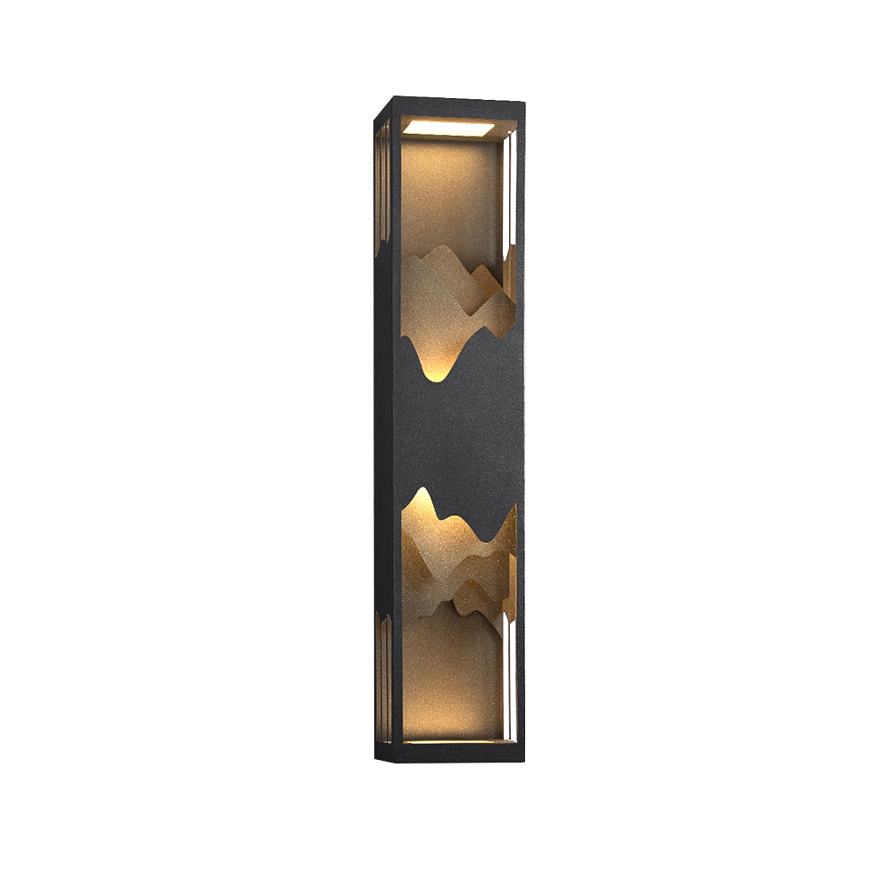 40" Modern Flush Mounted LED Outdoor Lighting Wall Sconces Layered Cuboid