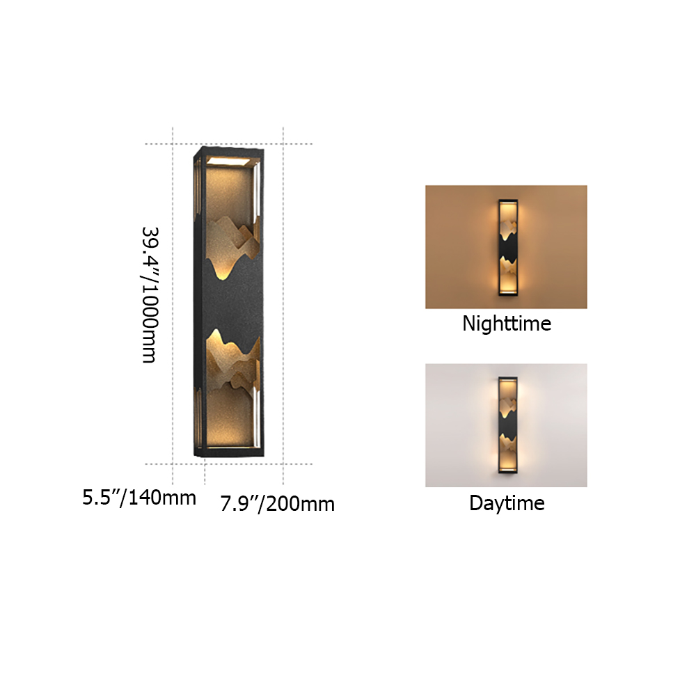 1000mm Modern Flush Mounted LED Outdoor Lighting Wall Sconces Layered Cuboid