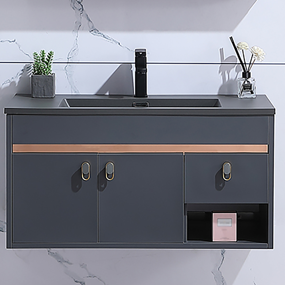 

31" Floating Bathroom Vanity with Medicine Cabinet & Integral Single Sink