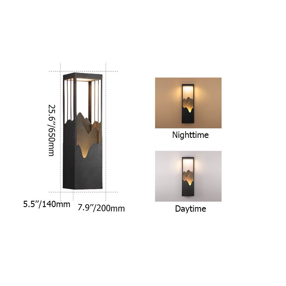 650mm Modern Flush Mounted LED Outdoor Lighting Wall Sconces Layered Cuboid