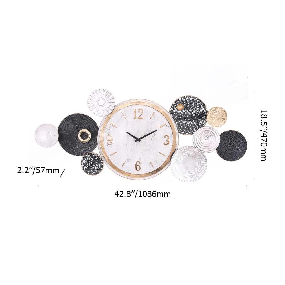 Retro Mute Metal Wall Clock with Distressed Multiple Round Shape