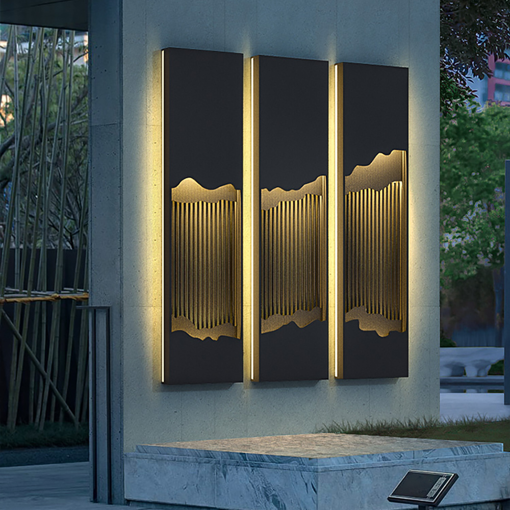 1000mm Abstract Wall Sconce Modern Rectangular Waterproof Outdoor LED Lighting