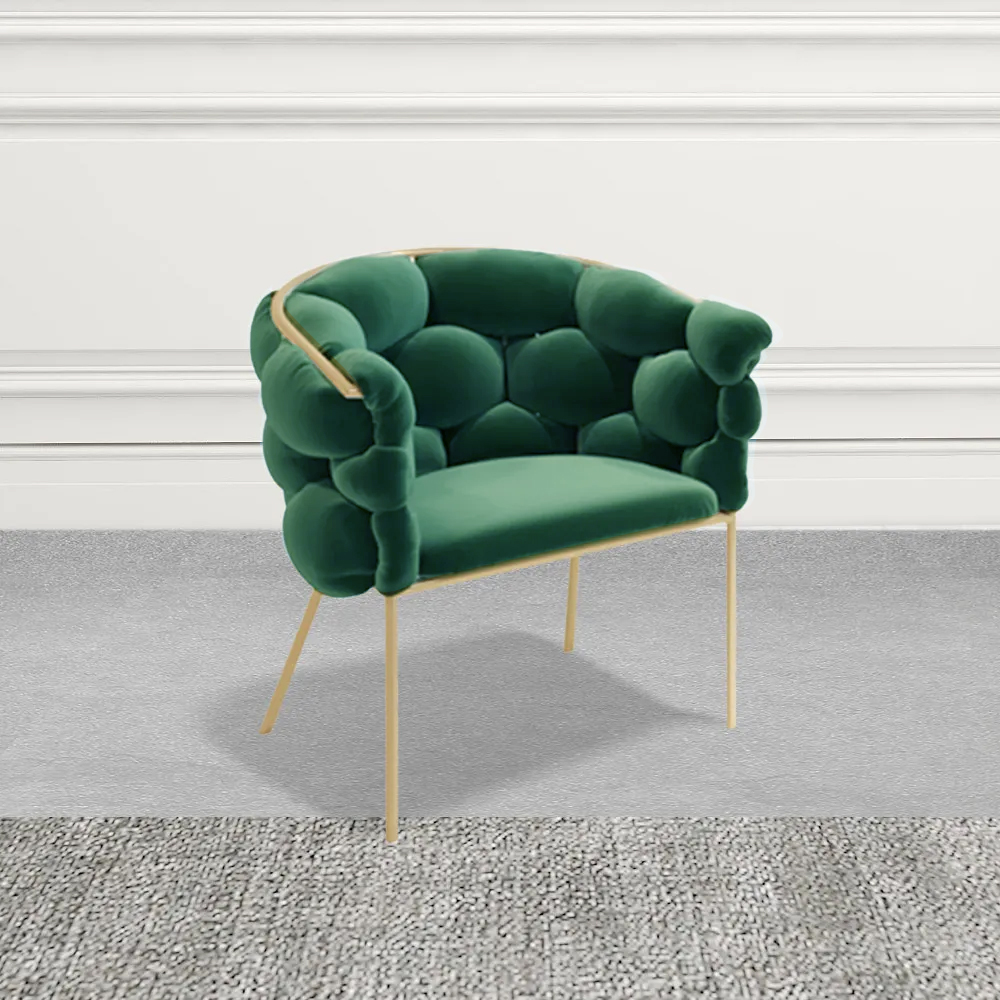 

Green Nordic Accent Chair Velvet Upholstery Chair Tufted Chair