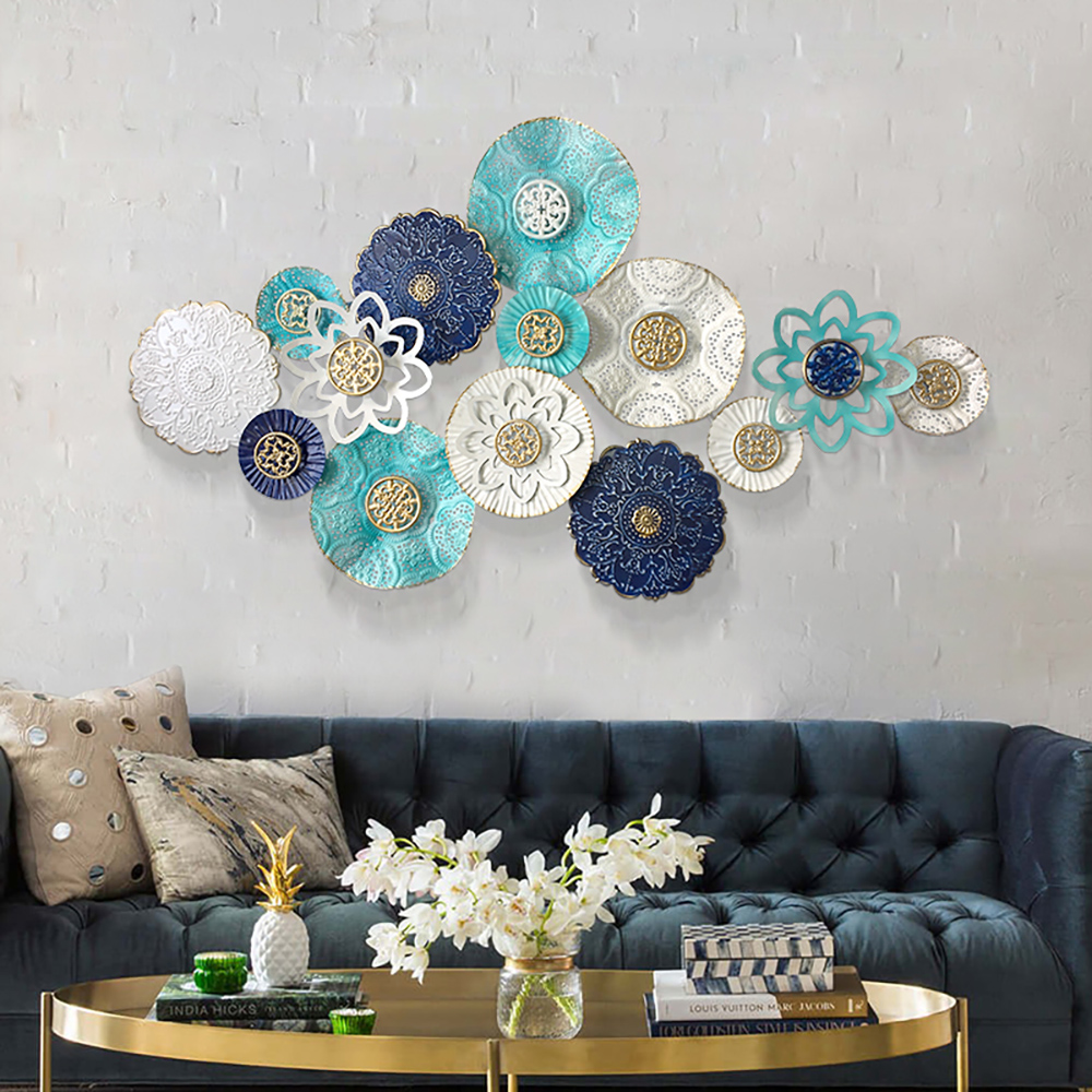 Luxury Blooming Flowers Metal Wall Decor Home Hanging Art